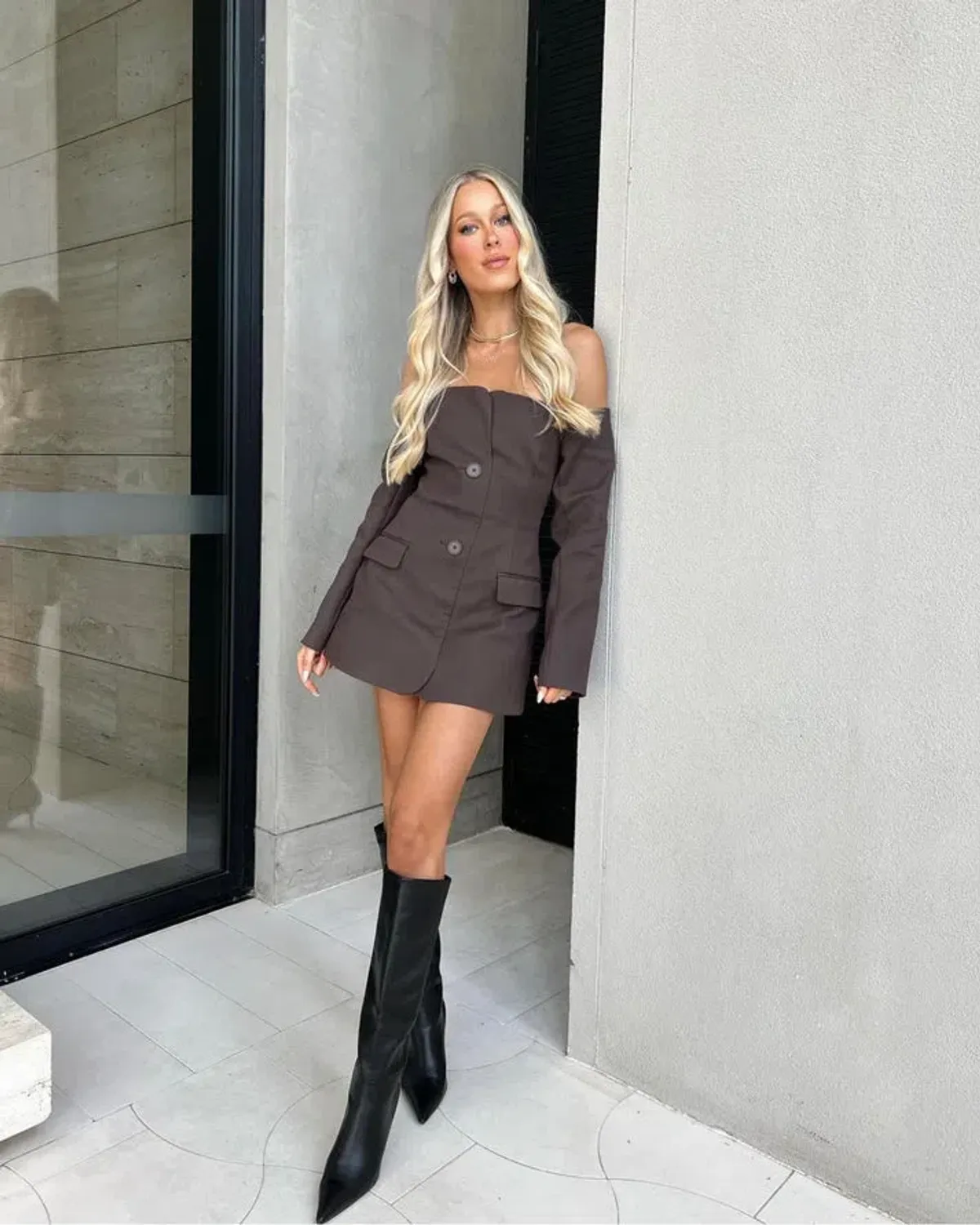Sir The Label Sandrine Mini Dress Brown Size AU 6 for rent on The Volte - main image