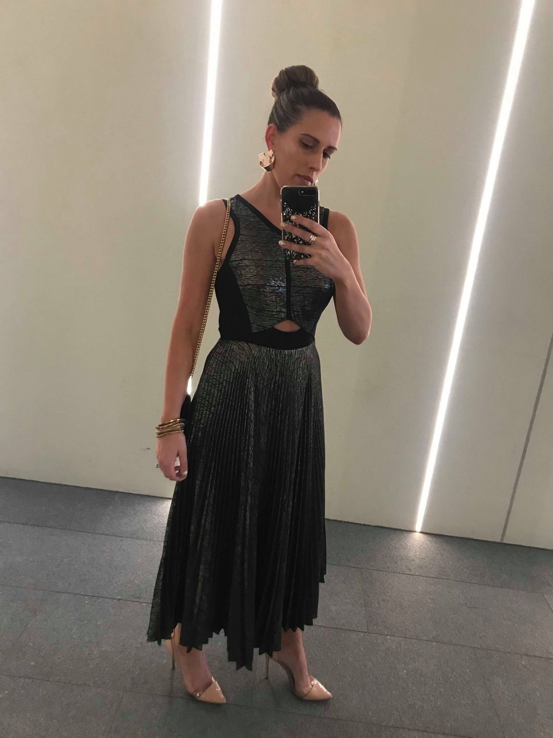 Sass & Bide - Cultural Diffuse Dress - Gold/ Black for rent on The Volte - main image