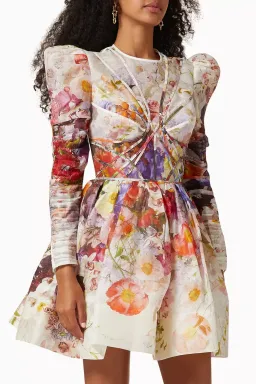 Zimmermann Prima Panelled Mini Dress Multi Floral Size 3 (AU 12-14) for rent on The Volte - image 2