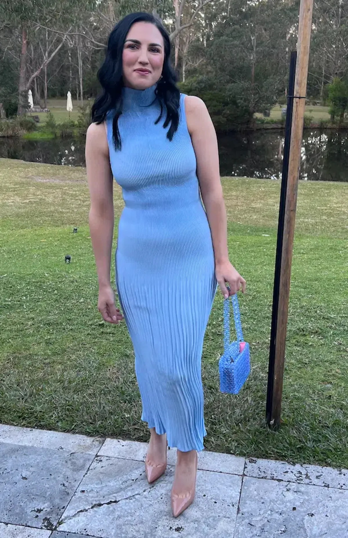 Lidee Soiree Moss Gown Sky Blue Size 8 for rent on The Volte - main image