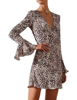 Shona Joy Billie Frill Cuff Bias Mini Dress Floral Size M / AU 10 for rent on The Volte - image 2