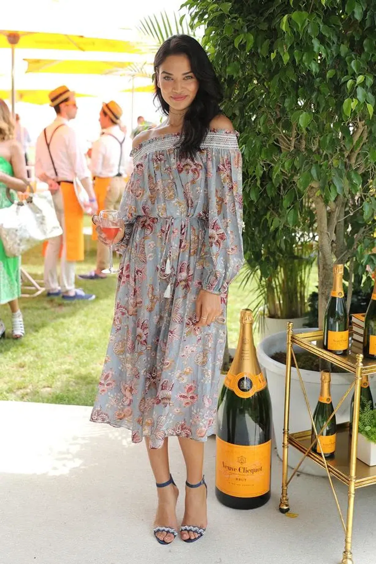 Zimmermann Pavilion Off Shoulder Silk Cotton Smock Midi Dress Floral Size 1 / AU 10 for rent on The Volte - main image
