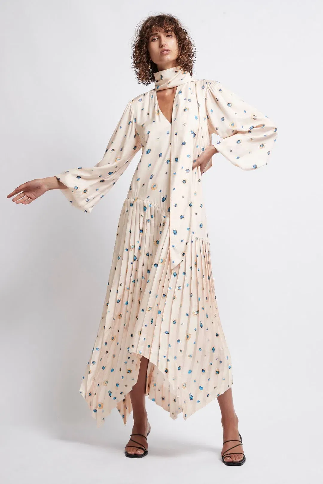 Aje Ponte Bleu Overture Pleat Midi Dress Print Size 6 for rent on The Volte - main image