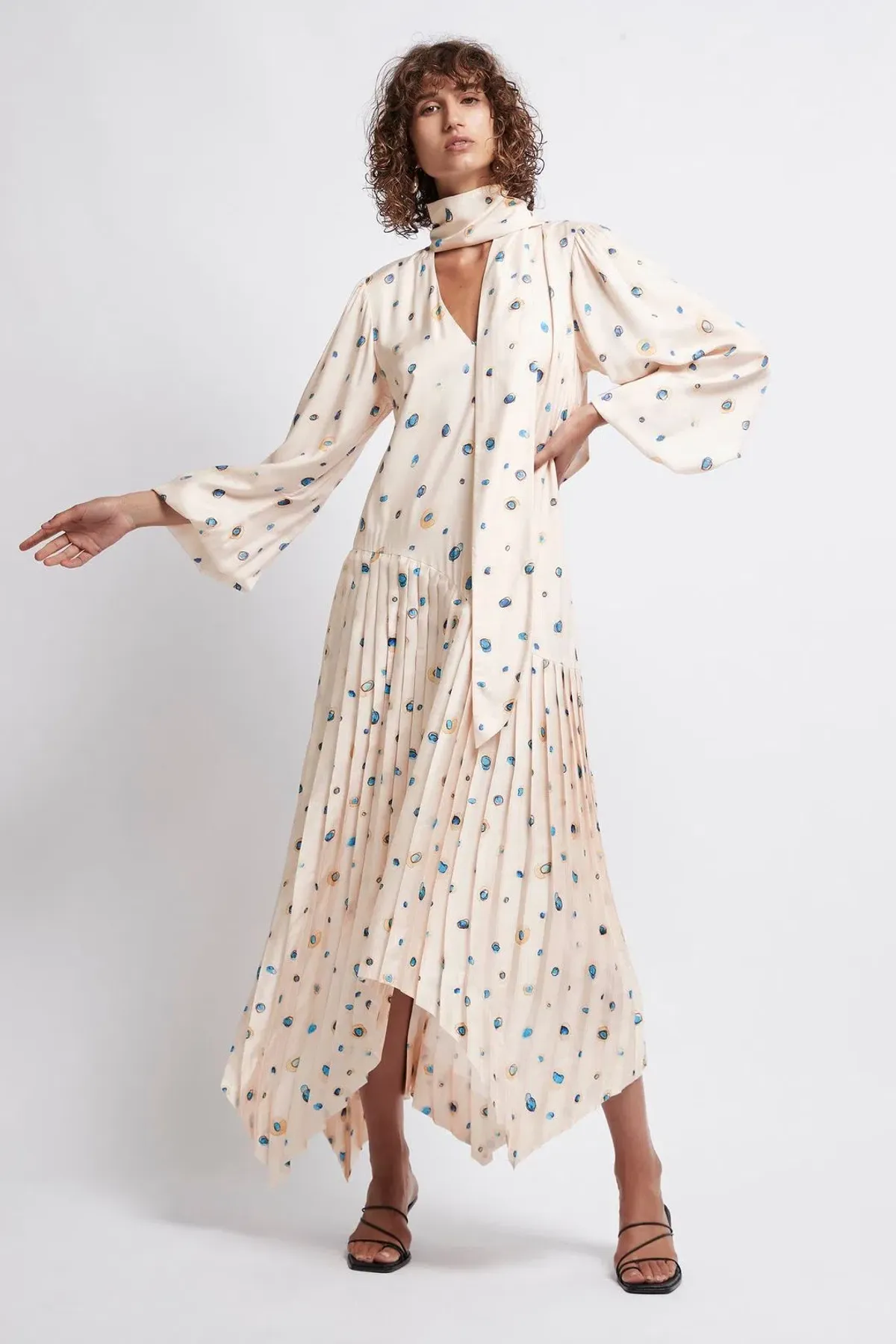 Aje Ponte Bleu Overture Pleat Midi Dress Print Size 6 for rent on The Volte - main image
