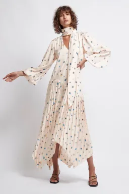 Aje Ponte Bleu Overture Pleat Midi Dress Print Size 6 for rent on The Volte - image 1