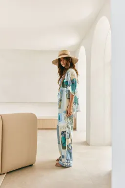 Zaco Kelia Shirt & Pant Set Blue/Multi Size S / AU 8 for rent on The Volte - image 4