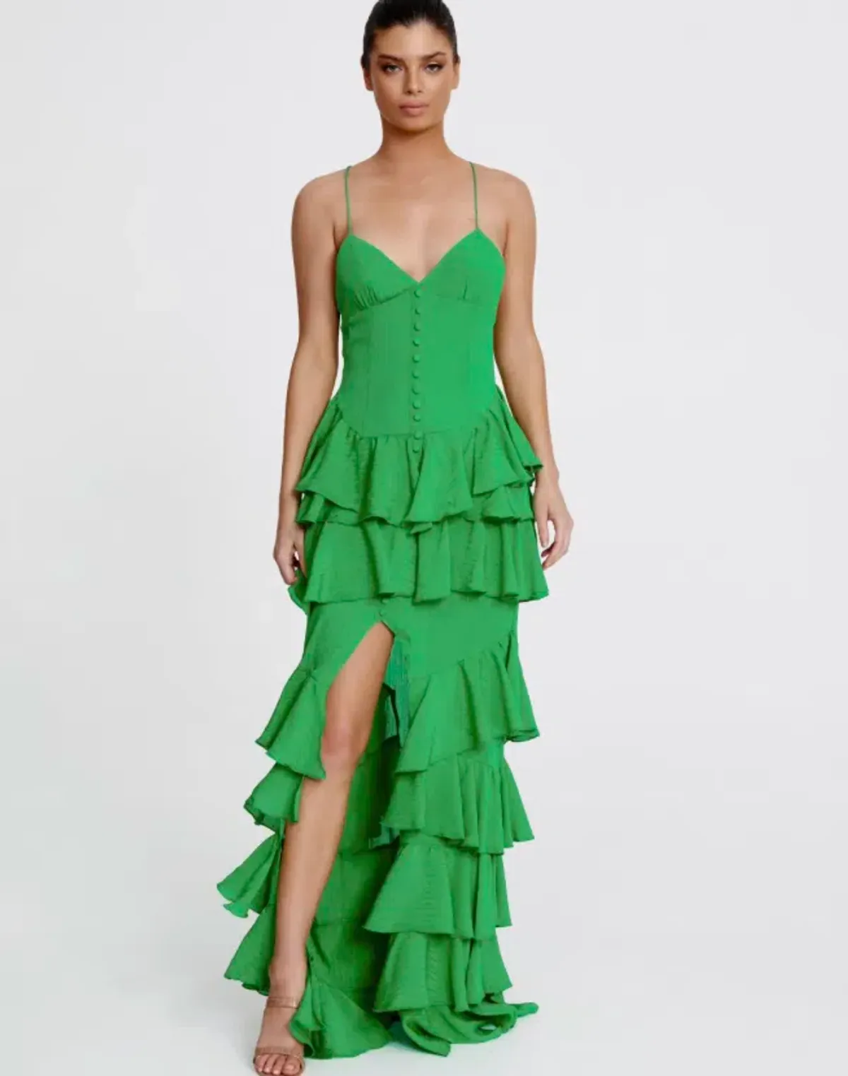 Derma Department Barcelona Maxi Dress Emerald Green Size 6 - Image 2