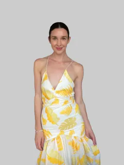 Acler Wray Dress Yellow Print Size 8 for rent on The Volte - image 3