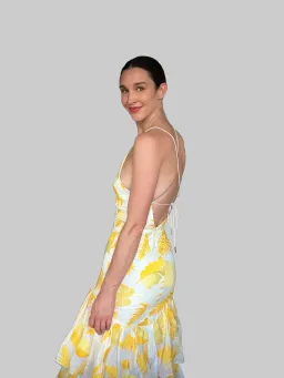 Acler Wray Dress Yellow Print Size 8 for rent on The Volte - image 4