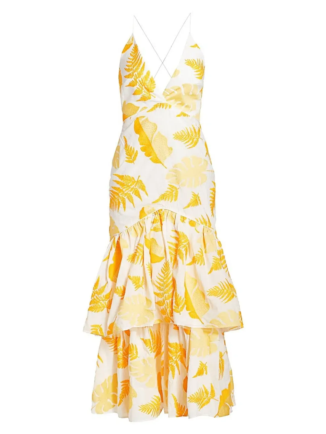 Acler Wray Dress Yellow Print Size 8 for rent on The Volte - main image