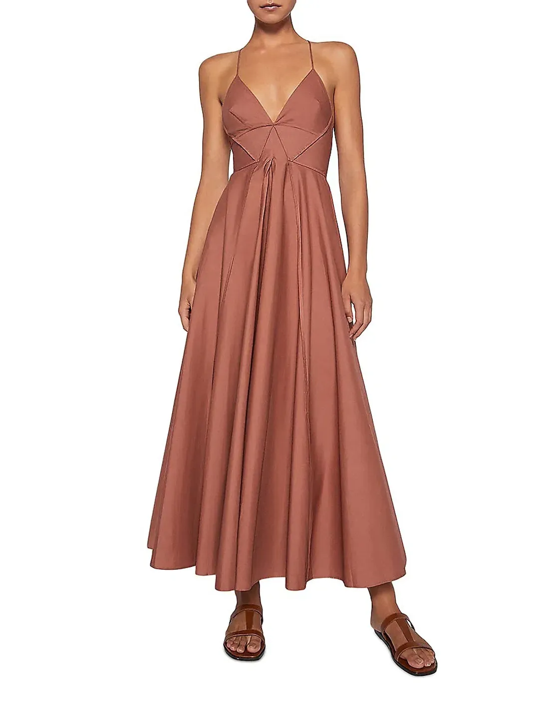 Scanlan Theodore Parachute Cotton Dress in Sienna Dusty Pink Size 8 for rent on The Volte - main image