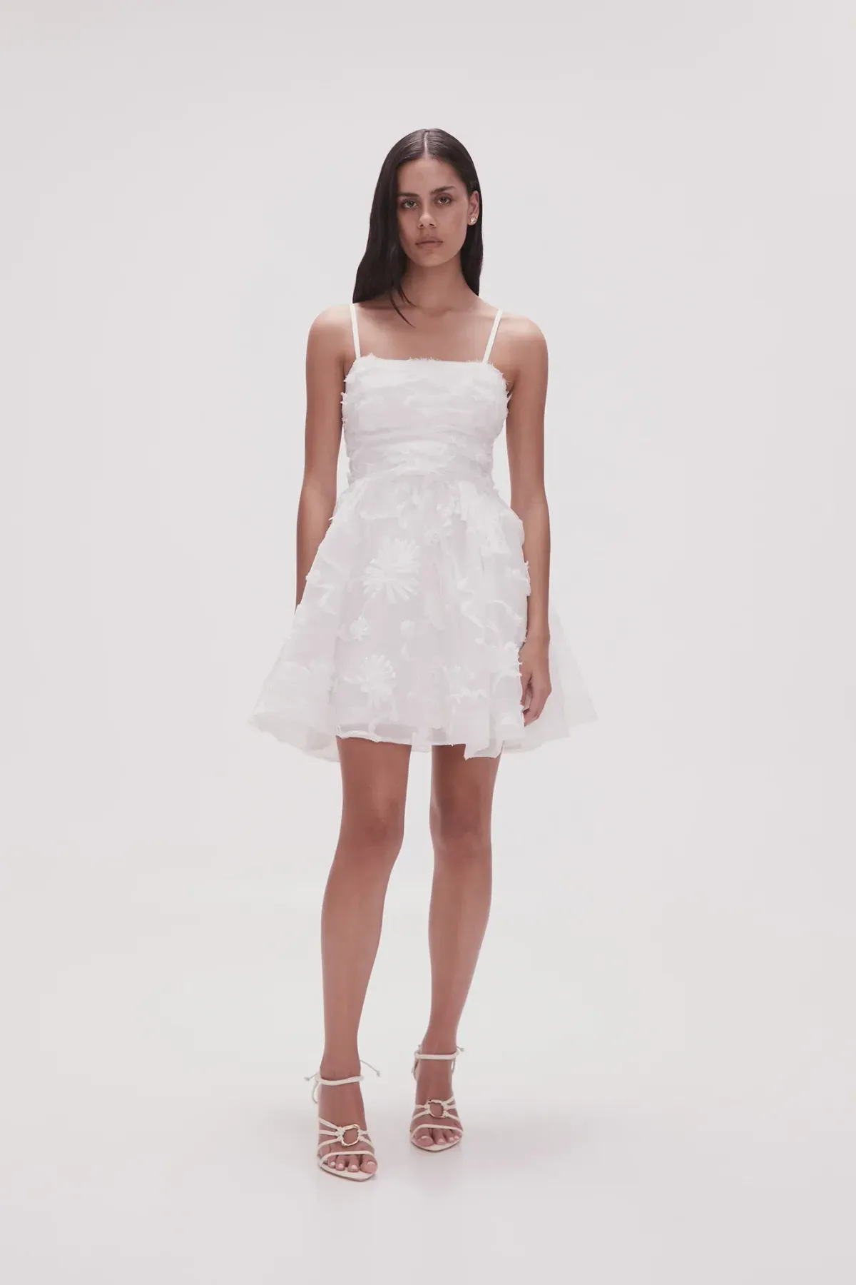 Aje Evangeline Mini Dress Ivory Size 8 for rent on The Volte - main image