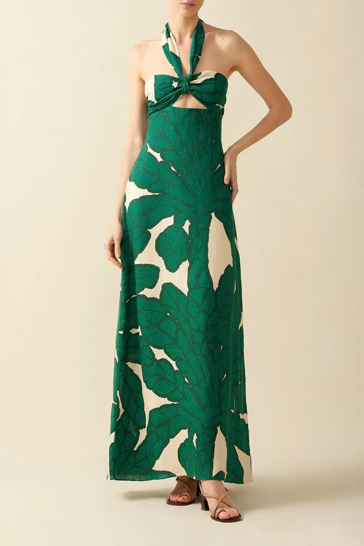 Eugenia Fernandez Almendro Dress Green Print Size 8 for rent on The Volte - main image