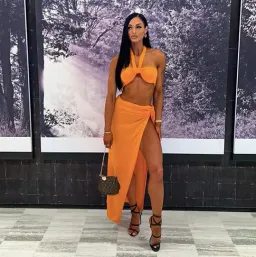 Rat & Boa Zeta Top & Oriana Skirt Set Orange Size S/Au 8 for rent on The Volte - image 2