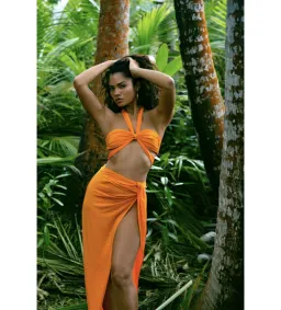 Rat & Boa Zeta Top & Oriana Skirt Set Orange Size S/Au 8 for rent on The Volte - image 1