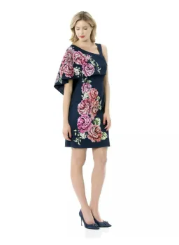 Review Cape Dress Navy Floral Size 12 for rent on The Volte - image 2