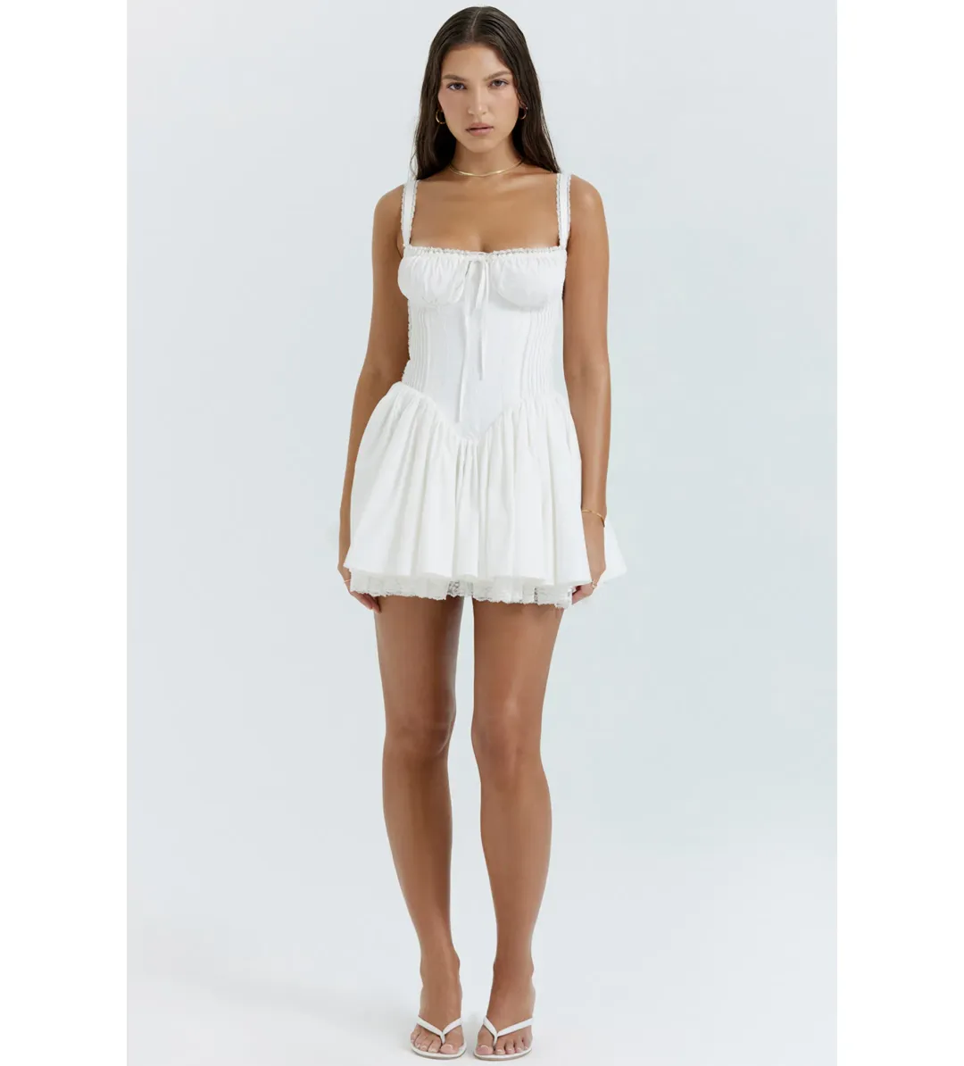 House of CB Pietra Corset Mini Dress White Size 8 for rent on The Volte - main image