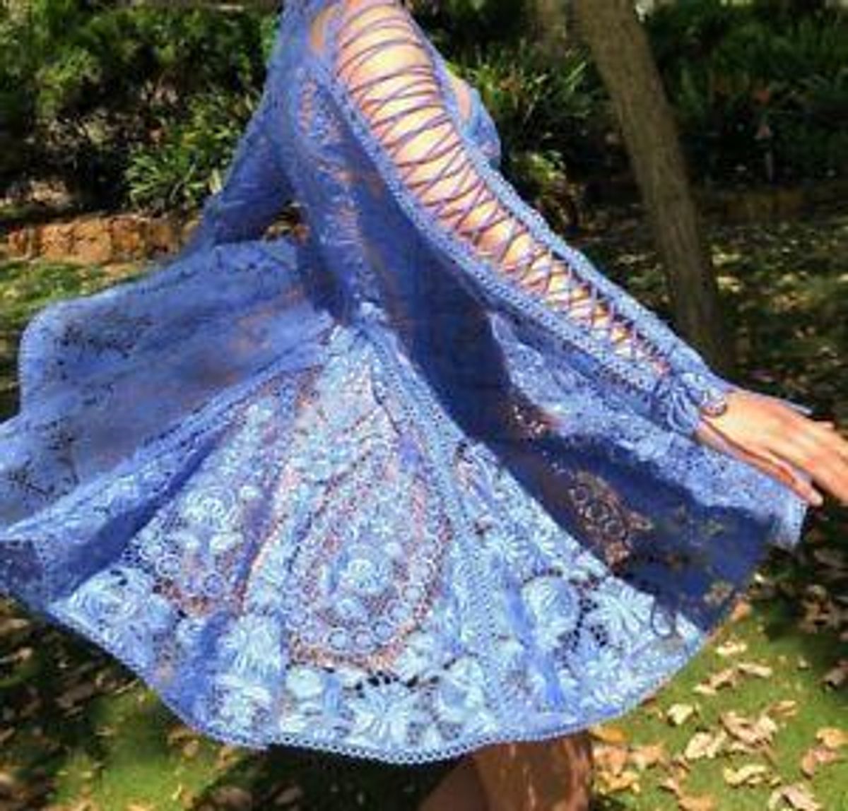 Thurley Bluebell Lace Dress Size 8 - Image 2