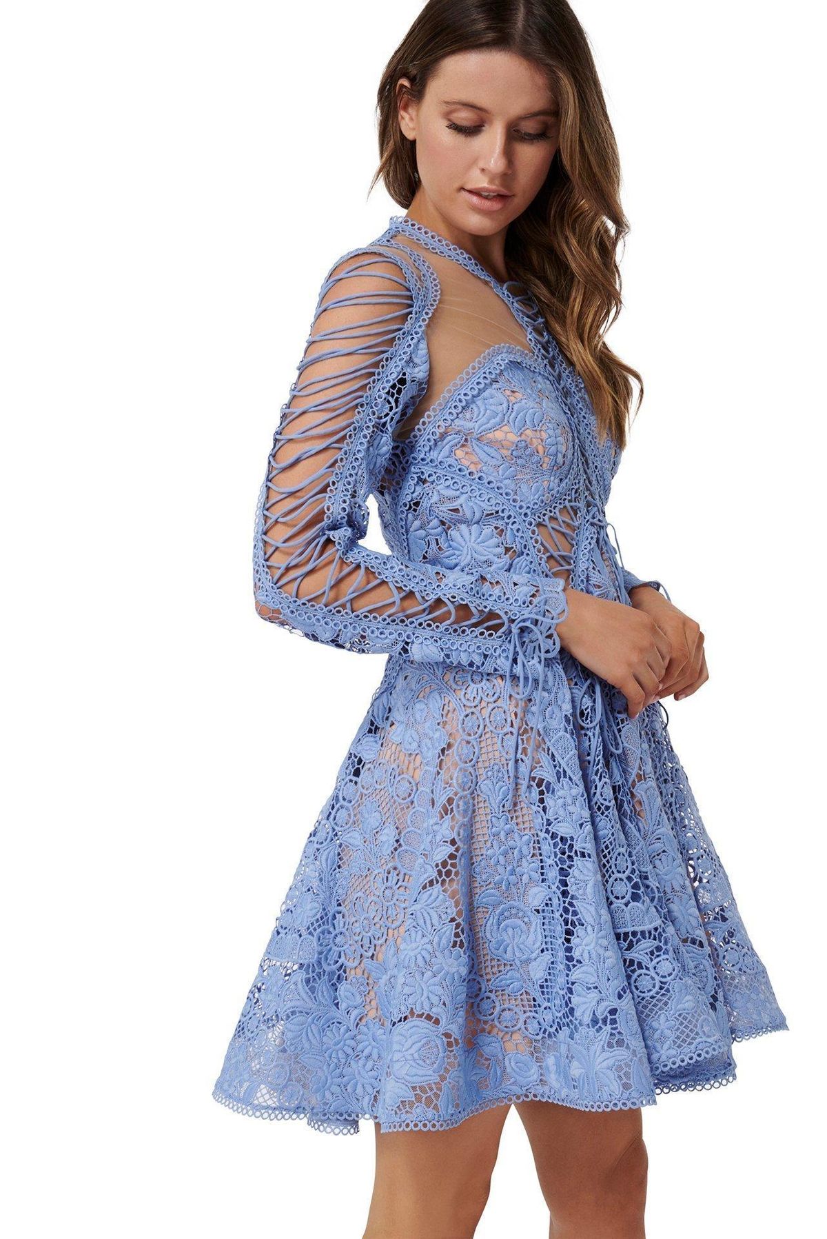 Thurley Bluebell Lace Dress Size 8 - Image 1