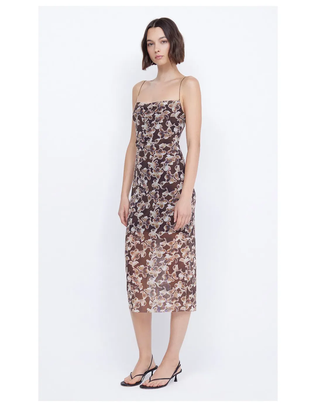 Bec & Bridge Herlani Singlet Midi Dress Hibiscus Choc Size 8 for rent on The Volte - main image