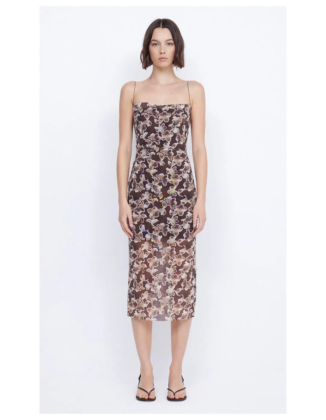 Bec & Bridge Herlani Singlet Midi Dress Hibiscus Choc Size 8 for rent on The Volte - main image