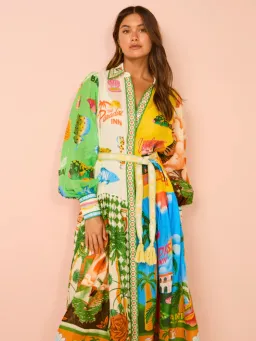 Alemais Paradiso Shirt Midi Dress Multi Print Size AU 12 for rent on The Volte - image 3