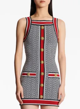 Balmain Jacquard Knit Mini Dress Multi Size 38/Au 10 for rent on The Volte - image 2
