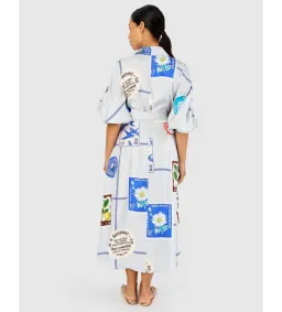 Oroton Picnic Print Dress Pale Blue Size 12 for rent on The Volte - image 3