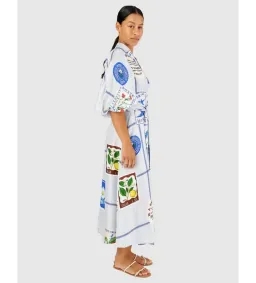 Oroton Picnic Print Dress Pale Blue Size 12 for rent on The Volte - image 2