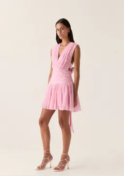 Aje Escapist Mini Dress Pink Size 6 for rent on The Volte - image 2