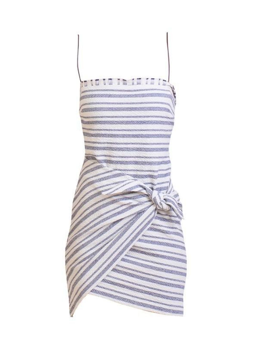 Bec & Bridge Sabino Wrap Mini Dress Stripe Size AU 8 for rent on The Volte - main image