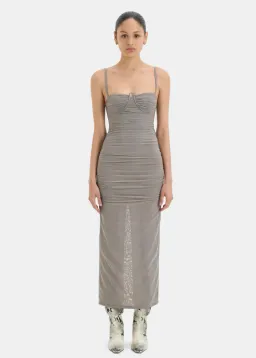 Sir The Label Jacques Gathered Midi Dress Slate Size 0 /Au 6 for rent on The Volte - image 1