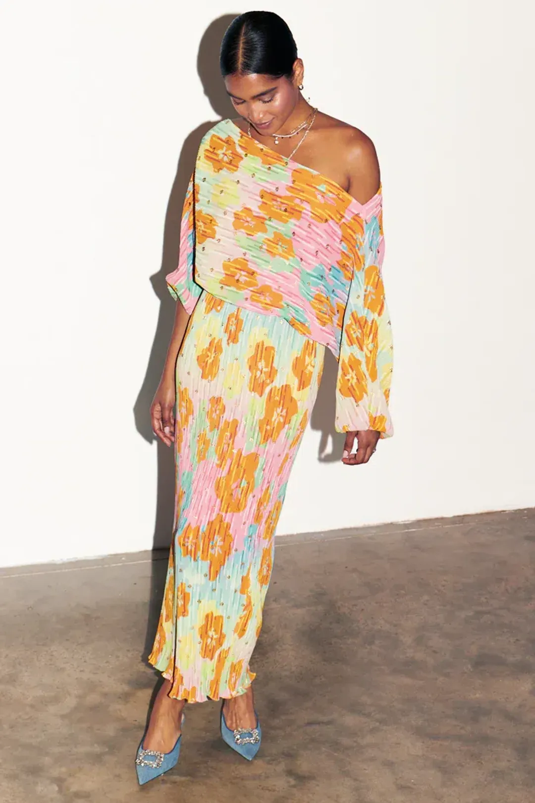 Never Fully Dressed Tilly Ombre Long Sleeve Dress Multi/Floral Size 14 for rent on The Volte - main image