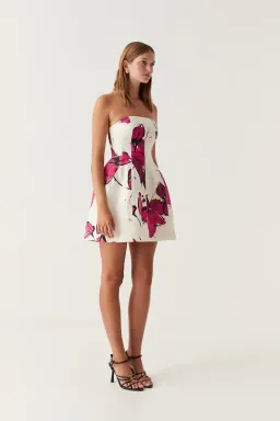 Aje Baret Strapless Mini Dress Floral Size 14 for rent on The Volte - image 2