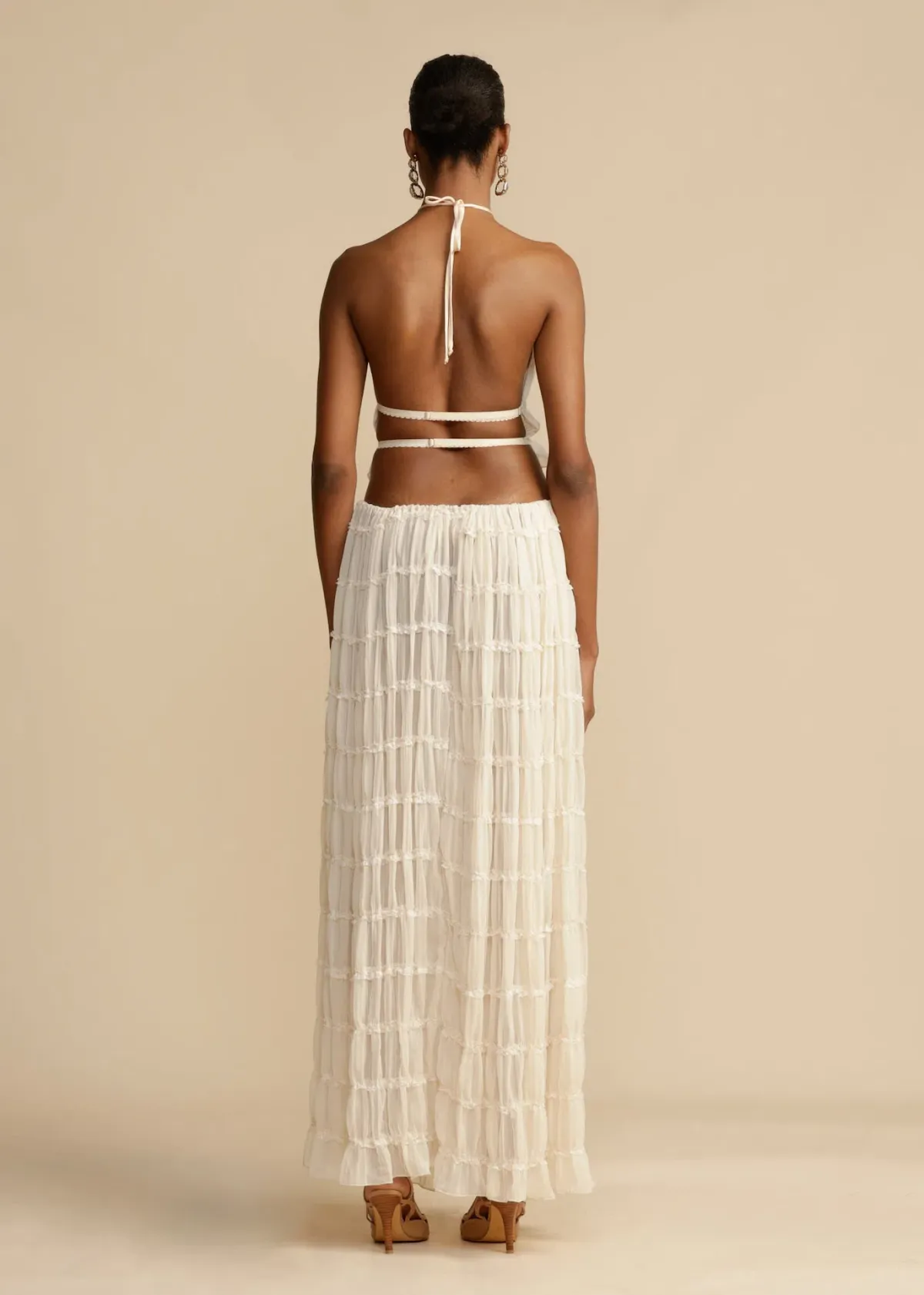 Arcina Ori Juliette Halter And Skirt Set In Warm Cream Size M / AU 10 - Image 4