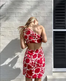 Sir The Label Cinta Cut Out Mini Dress Valentina Floral Print Size 2 / AU 10 for rent on The Volte - image 3