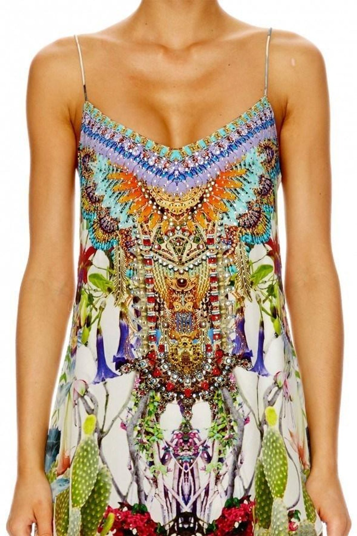 Camilla Exotic Hypnotic Shoestring Double Layer Dress Size 8 - Image 3