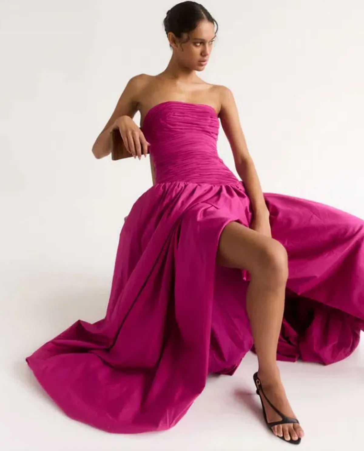 Aje Violette Bubble Hem Maxi Dress in Deep Magenta Size 8 - Image 3
