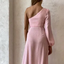 Wolf Gang Pacifica One Shoulder Maxi Dress in Pink Size AU 8 for rent on The Volte - image 3