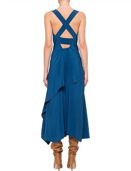 KITX Cerise Ruffle Midi Dress Blue Size 8 for rent on The Volte - image 2
