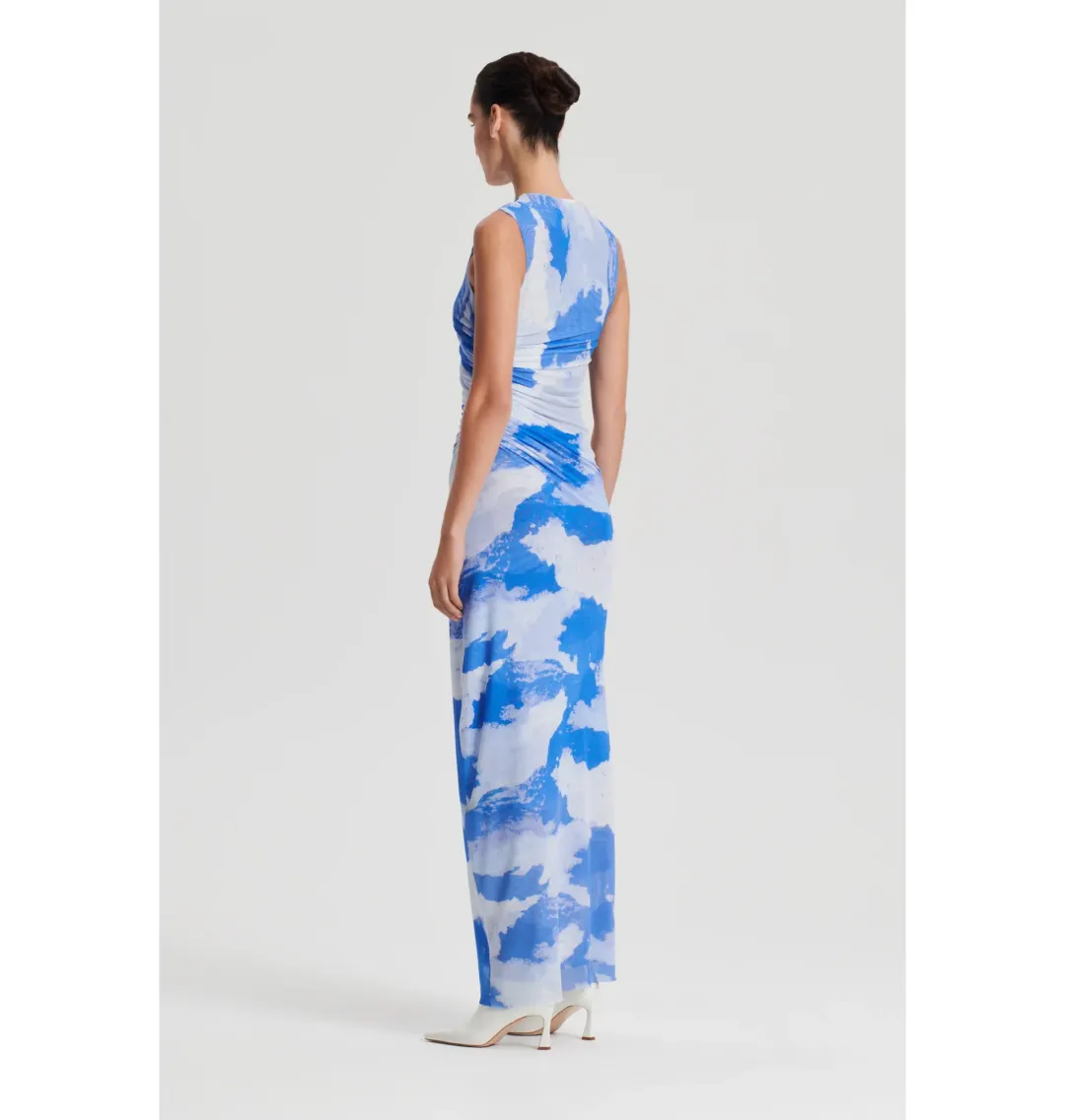 Scanlan Theodore Italian Cloud Print Dress Blue Size AU 6 for rent on The Volte - main image