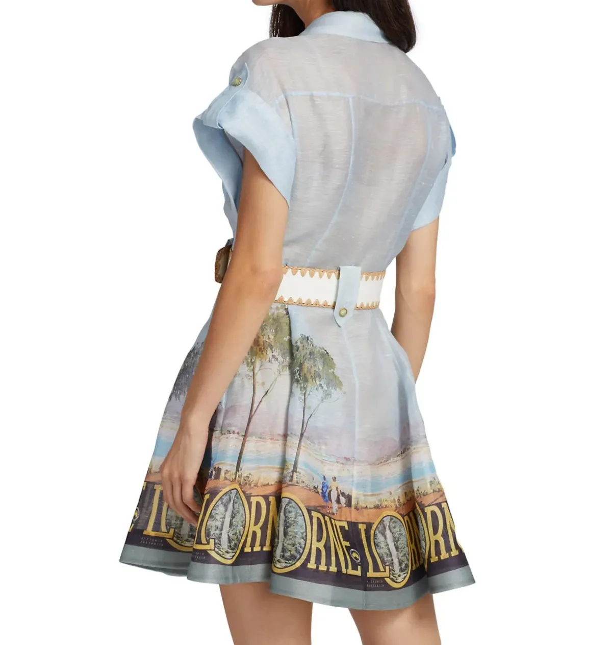 Zimmermann Postcard Shirt Mini Dress Lorne Print Size 2 / AU 12 - Image 3