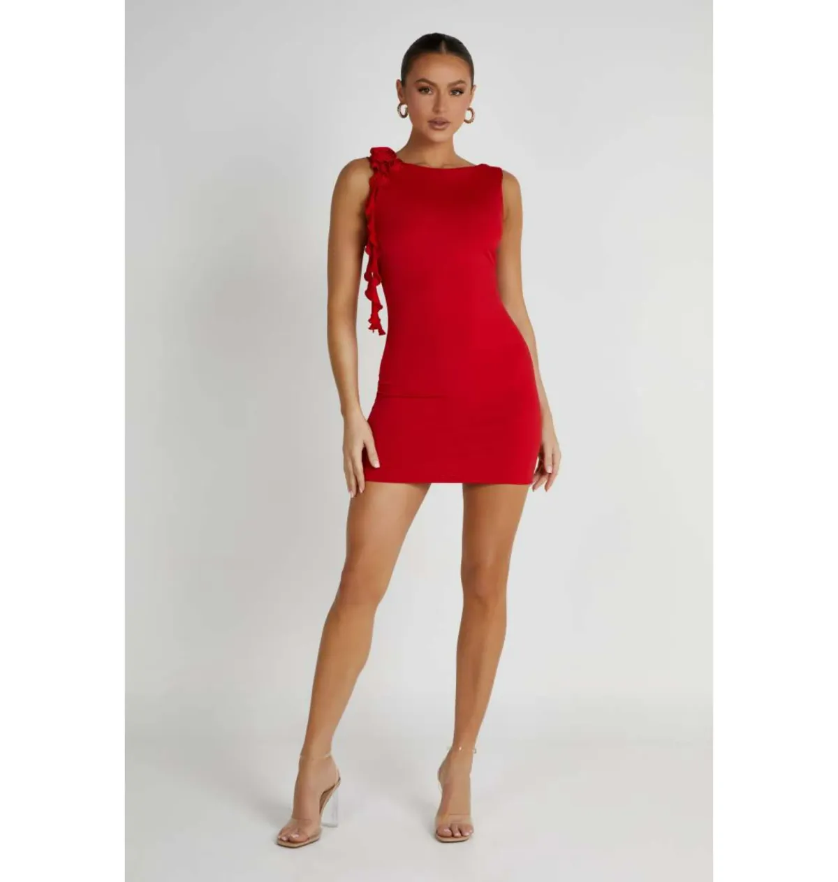 Meshki Bronte Backless Rose Mini Dress in Red Size AU 8 - Image 1