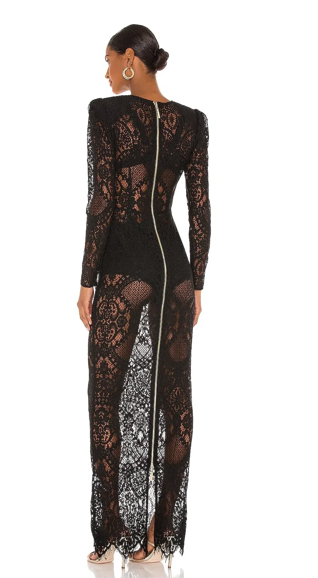 Bronx and Banco Allegra Lace Maxi Dress Black Size 6 for rent on The Volte - main image