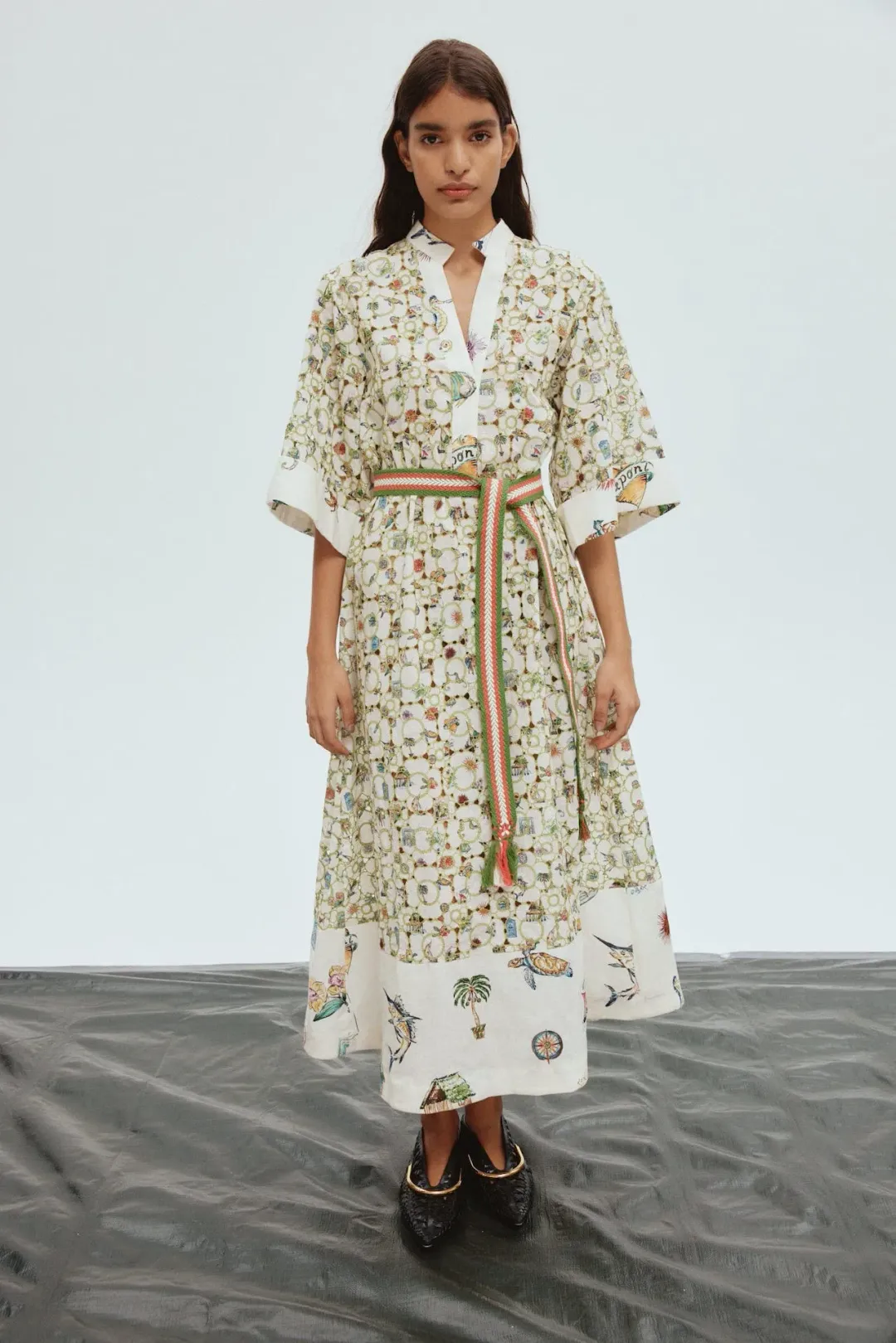 Alemais Sunset Broderie Midi Dress Multi Size 14 for rent on The Volte - main image