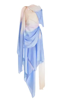 Zimmermann Natura Scarf Mini Dress Blue Fields Size 0P / AU 6 for rent on The Volte - image 5