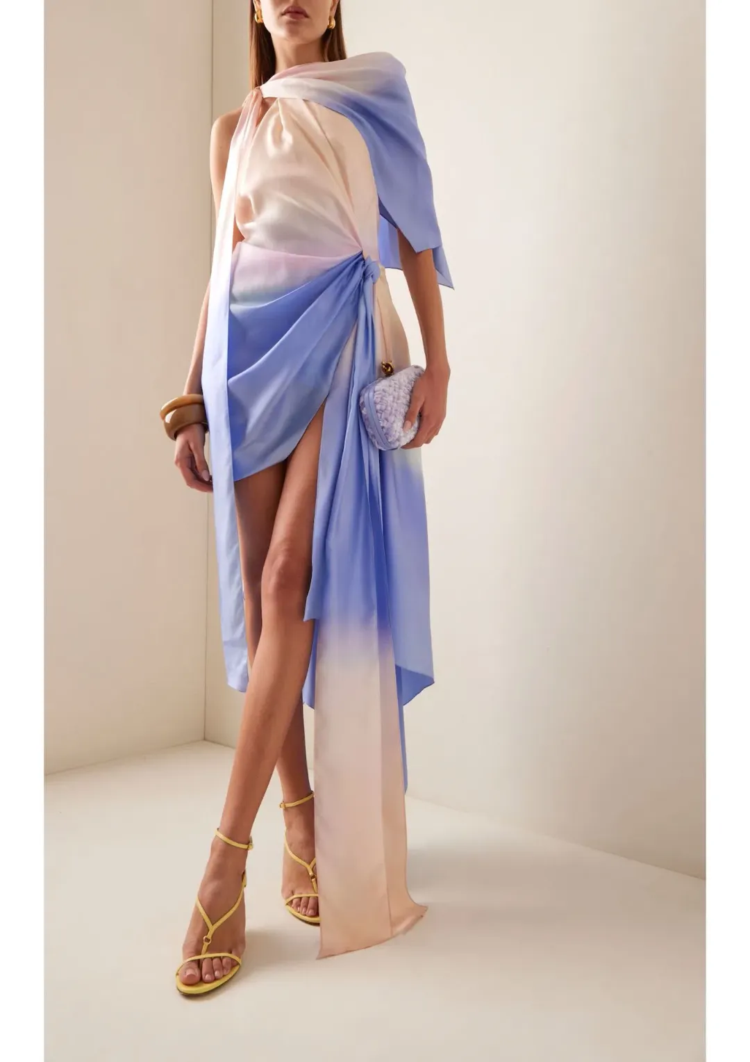 Zimmermann Natura Scarf Mini Dress Blue Fields Size 0P / AU 6 for rent on The Volte - main image