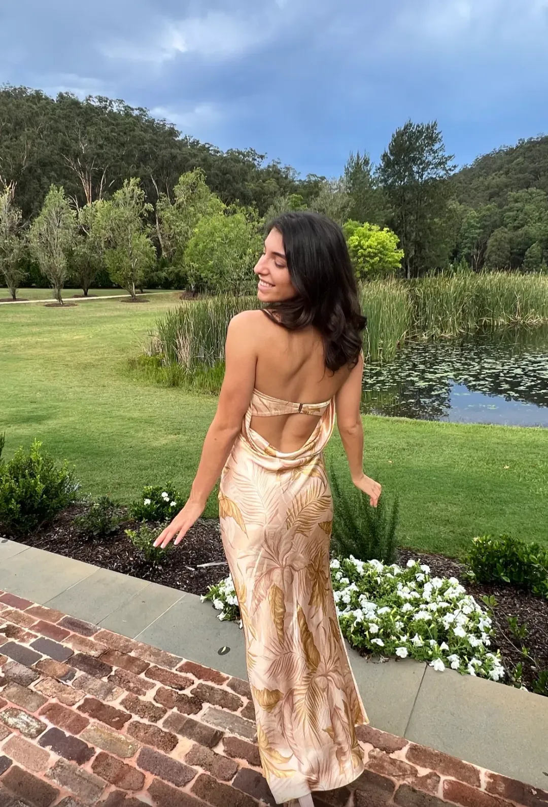 Bec & Bridge Dusty Palms Strapless Maxi Dress Print Size AU 8 for rent on The Volte - main image