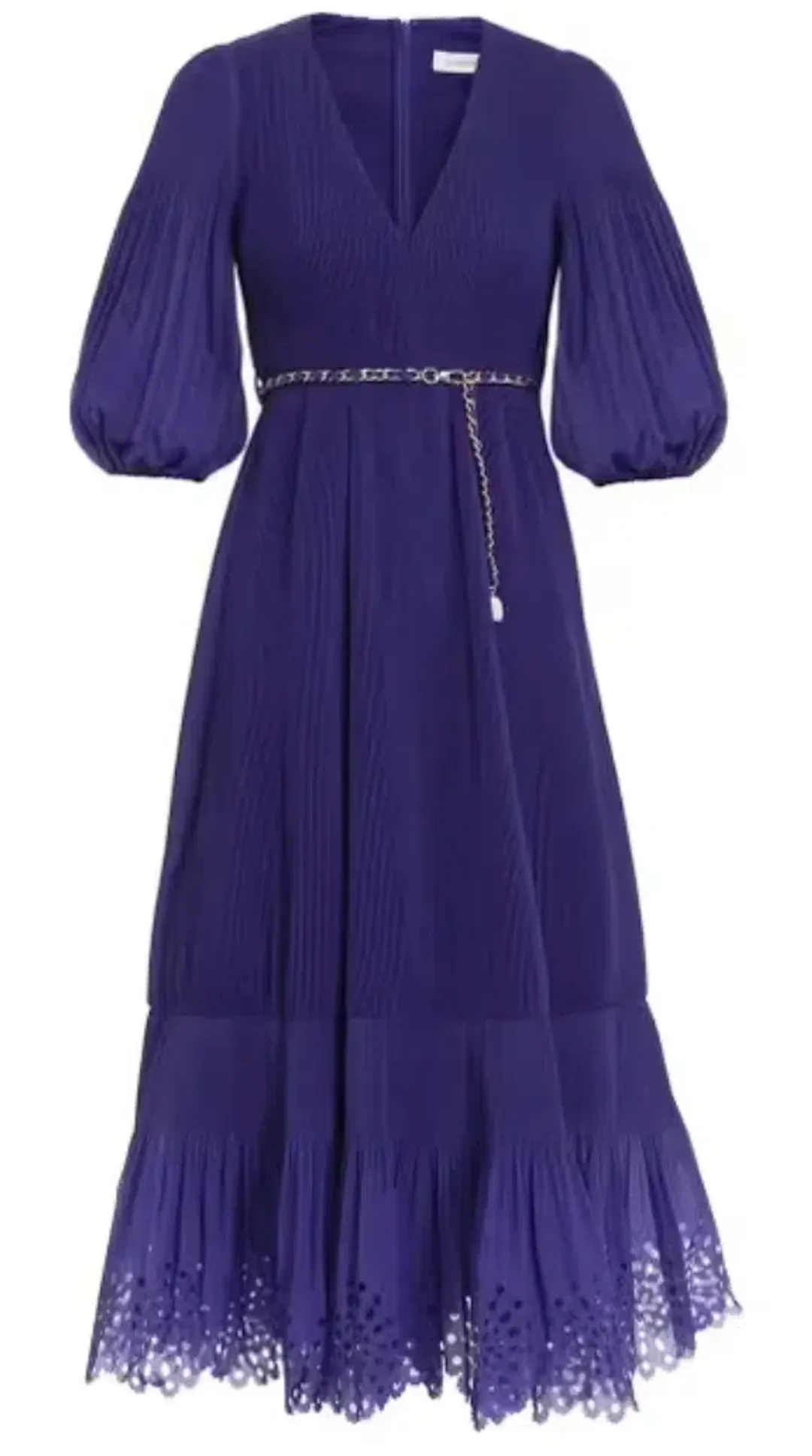 Zimmermann Pleated Midi Dress in Lapis Size 0P / AU 6 for rent on The Volte - main image