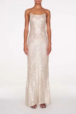 Rat & Boa Olympia Sequin Dress Ivory Size S / AU 8 for rent on The Volte - image 1